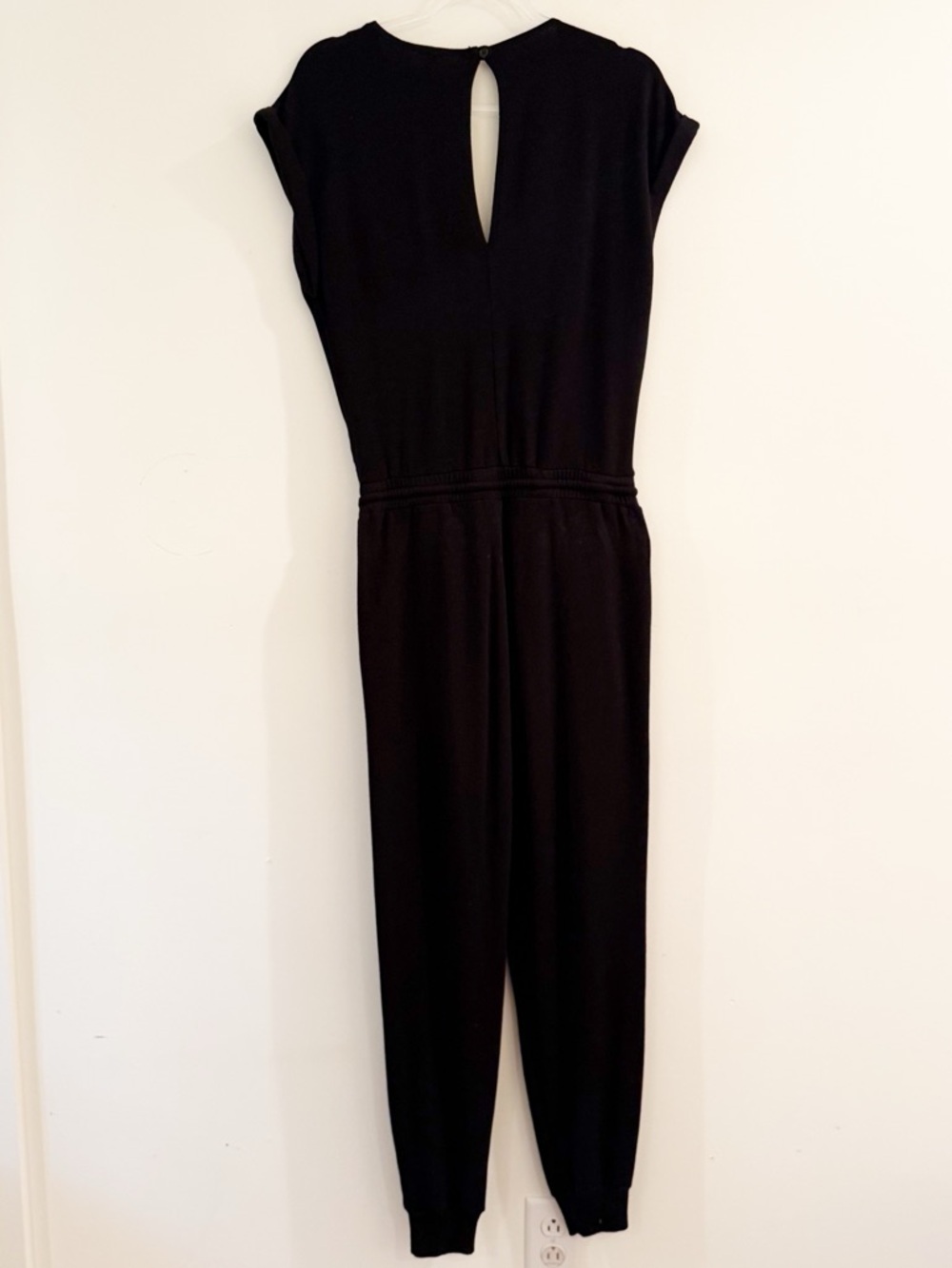 Monrow Black Crossover V-Neck Drawstring Jumpsuit - Picture 8 of 13